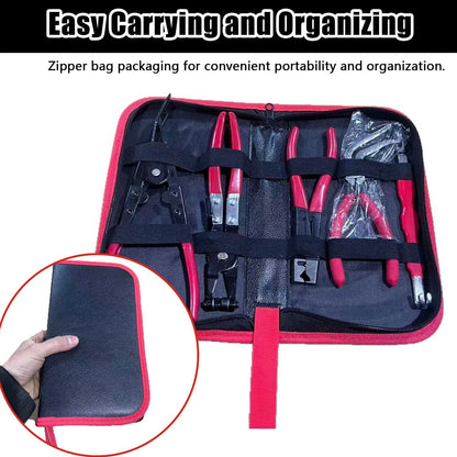 LUOWPZI 5-Piece Automotive Electrical Disconnect Pliers Kit, Fuel 5 Pcs, Red