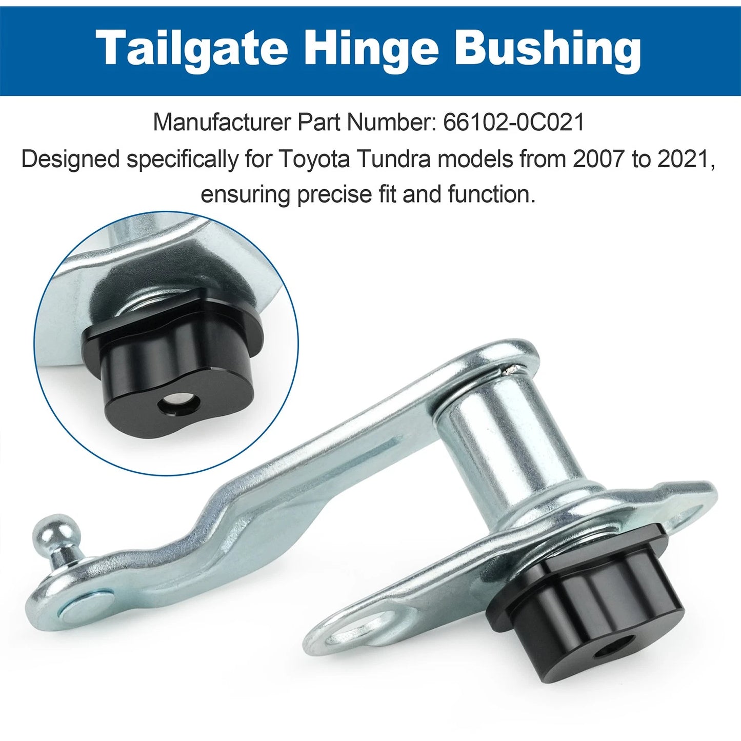 Tailgate Hinge Sub-Assembly LH Driver Side 66102-0C021 for Toyota Tundra 2007-21