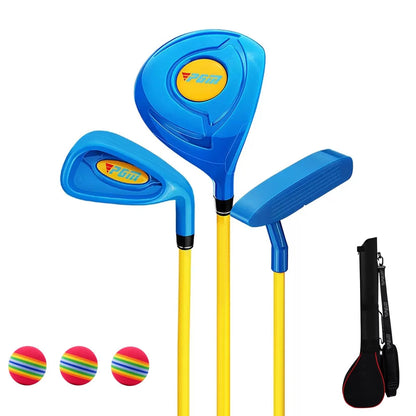 PGM Children's Golf Club Set - Can Hit Real Balls, 3 Pieces 2-3 years, Blue