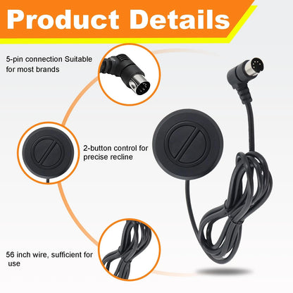 Swess Recliner Switching with 2 Button 5 Pin Plug for Electric Sofa 1, Black