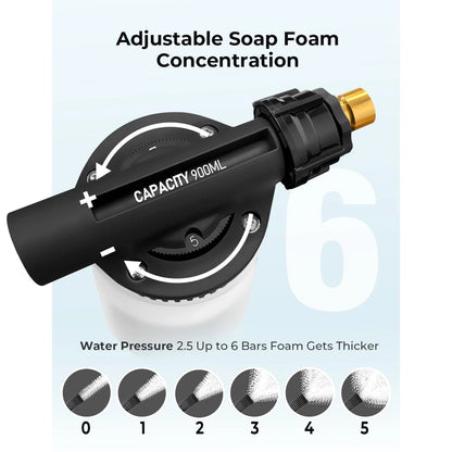 ARTIPOLY Car Wash Foam Gun + Microfiber Mitt - Sprayer - Black