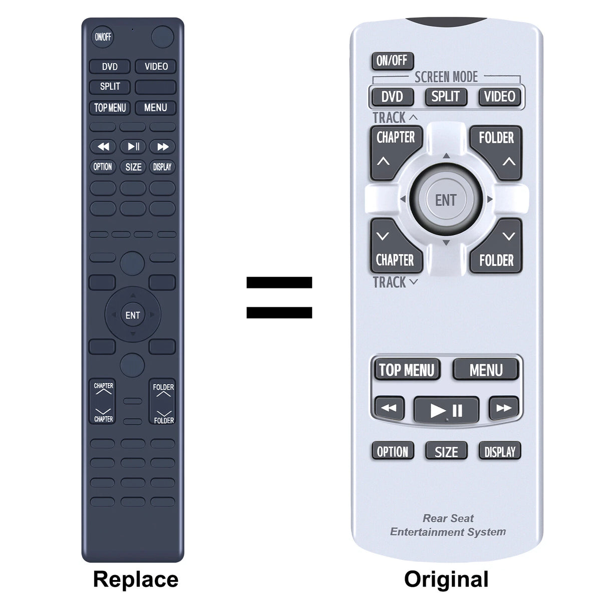 Replacement Remote Control For 2011-2014 Toyota Sienna DVD 86170-45070