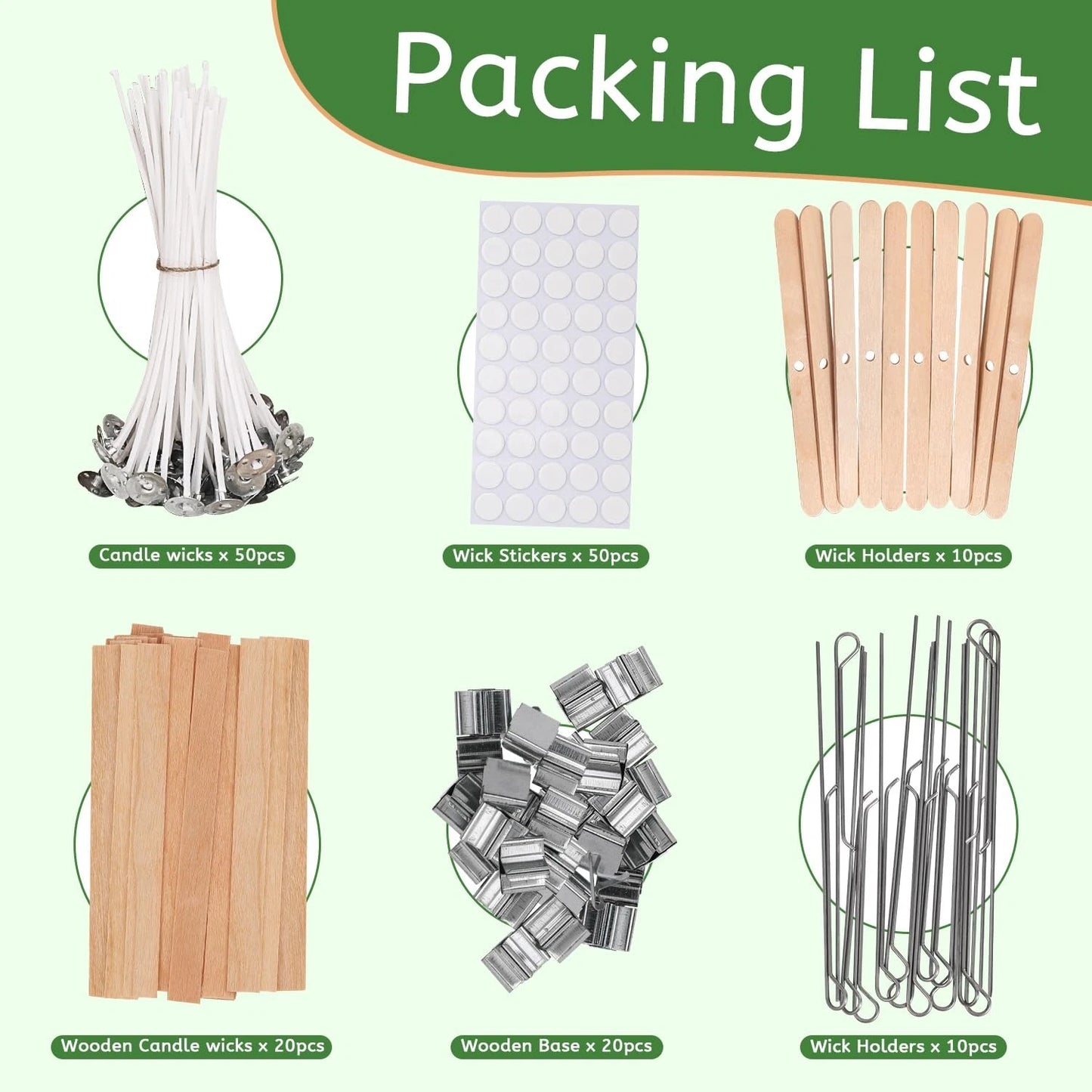 BlingFun Candle Making Supplies Kit - Natural Cotton & Pack of 6, Beige