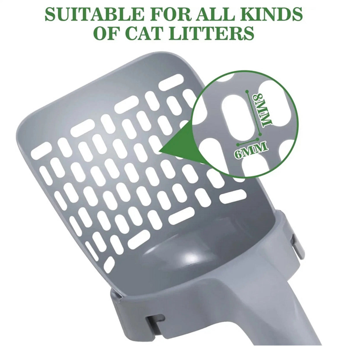 Cat Litter Scoop With 1 Bag Rolls (15Bags) , Integrated Detachable Shovel
