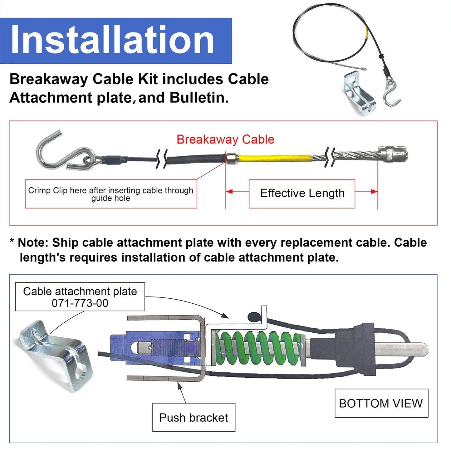 Shorelander 34370 Breakaway Cable Assembly for UFP Brake Actuator