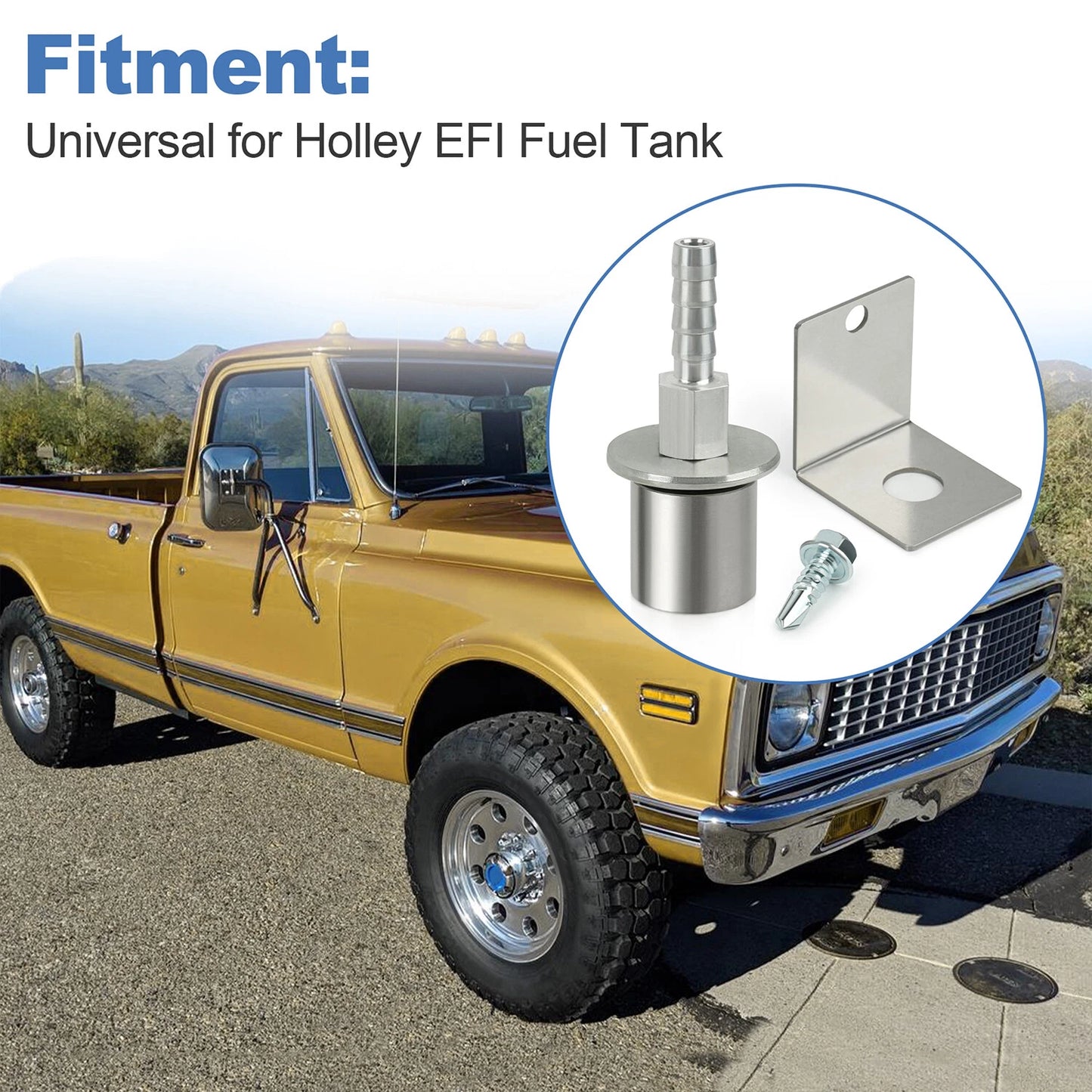 Fuel Tank Vent Valve Remote Mount Roll Over Valve Kit For Holley Sniper EFI 5/16
