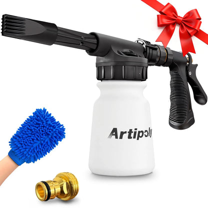 ARTIPOLY Car Wash Foam Gun + Microfiber Mitt - Sprayer - Black