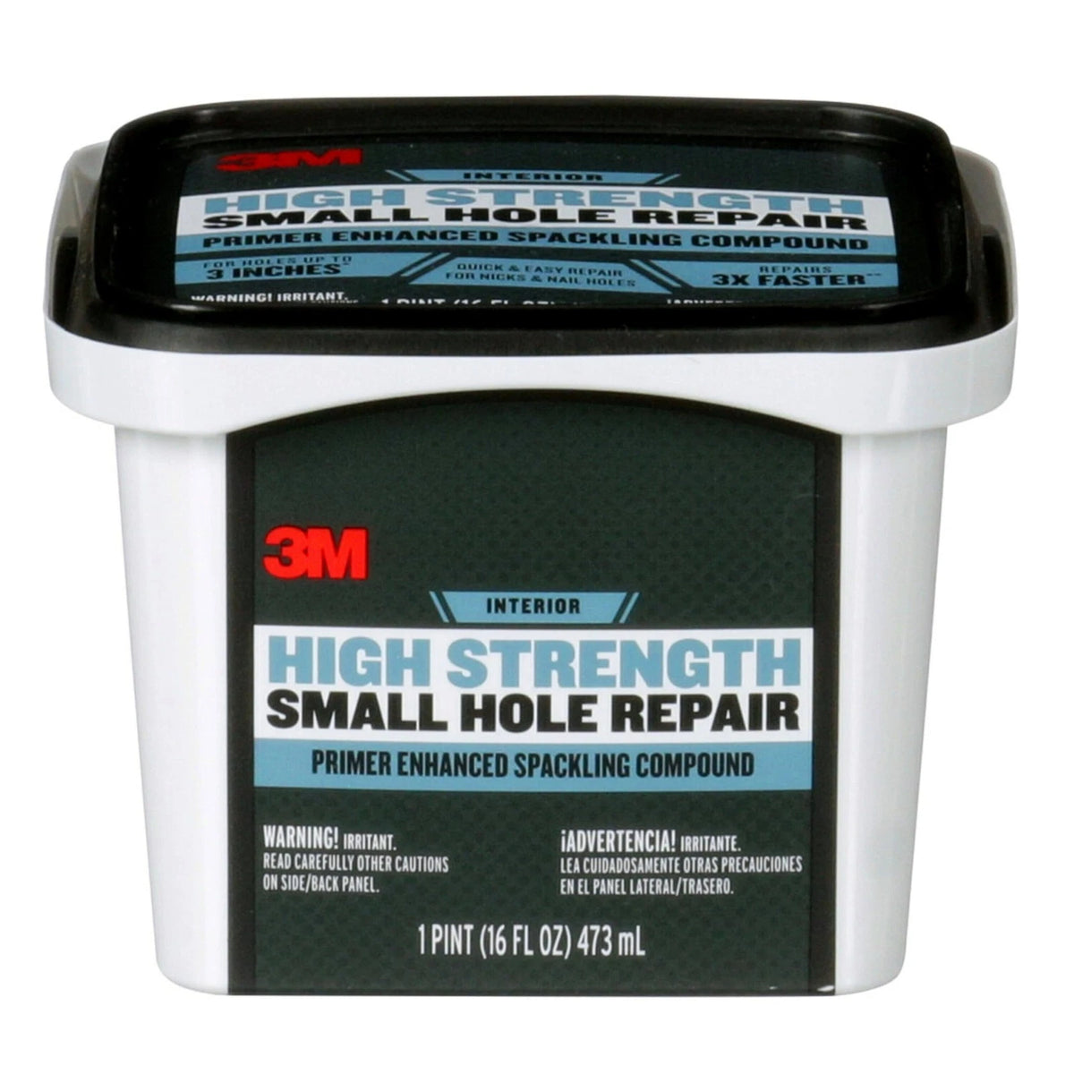 3M High Strength Spackling Compound, 16 oz., Small 16 Fl Oz (Pack of 1), Gray