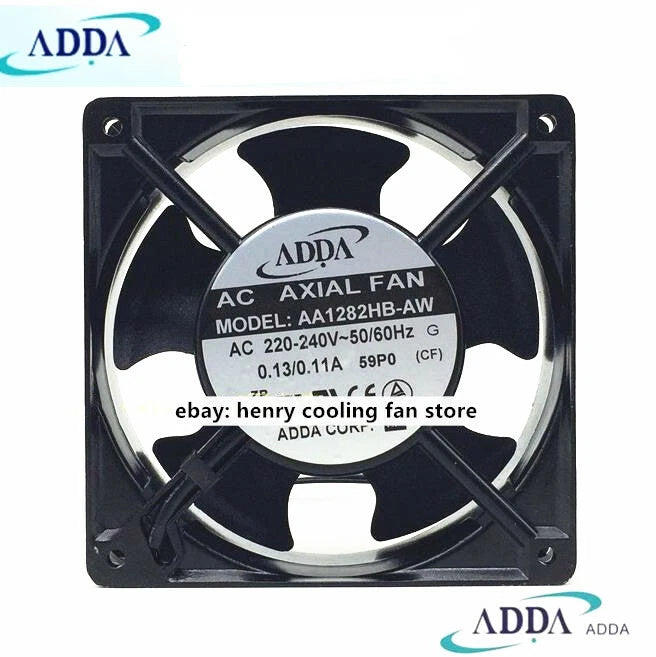 For ADDA AA1282HB-AW AC 220V 0.13/0.11A 120*120*38mm 2-wire Cabinet Cooling Fan