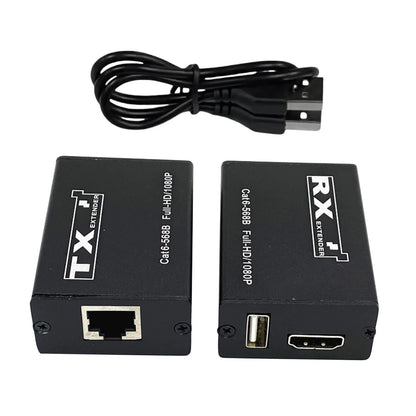 1080P HDMI Extender with USB KVM Over CAT6 for Classroom Education Systems Black
