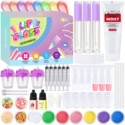 Jcoos Lip Gloss Making Kit, Fun Kit 0.62 Fl Oz (Pack of 66), Purple