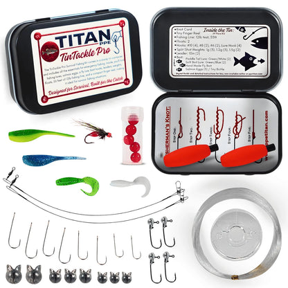 TinTackle Pro – Compact Survival Fishing Kit with Mini Finger Reel | silver