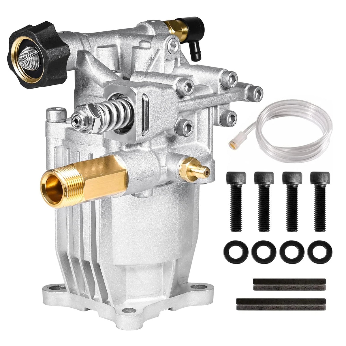 YAMATIC 3/4" Shaft Horizontal Pressure Washer Pump 3400 PSI 2.5GPM, Silver