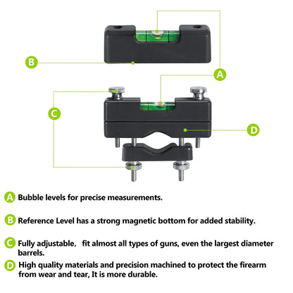 Pridefend Bubble Level, Scope Mounting Kit, Precision Level Black