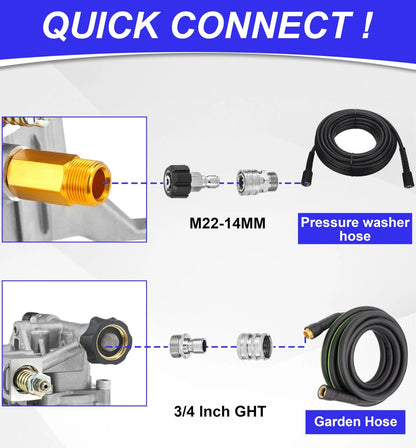 M MINGLE 7/8" Shaft Vertical Pressure Washer Pump - 3000 PSI Power Black