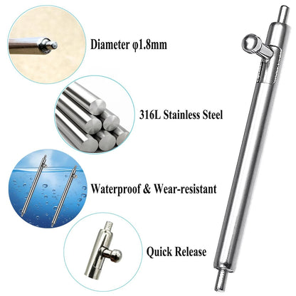 TICFROG 10pcs Quick Release Spring Bars 22mm Stainless Steel Watch Band