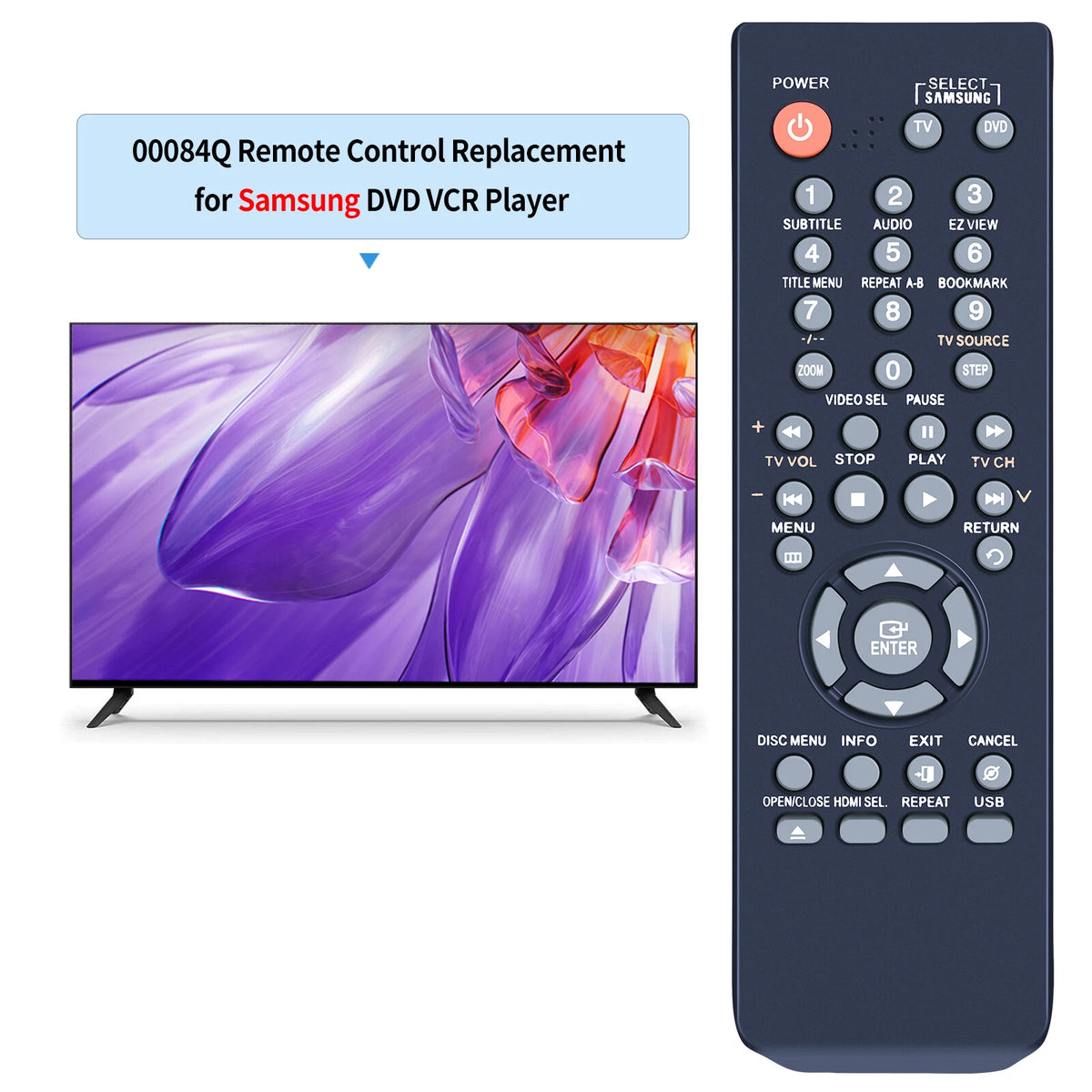 00084Q Remote Control For Samsung DVD-1080 DVD-1080AV DVD-1080P9 DVD-1080PR