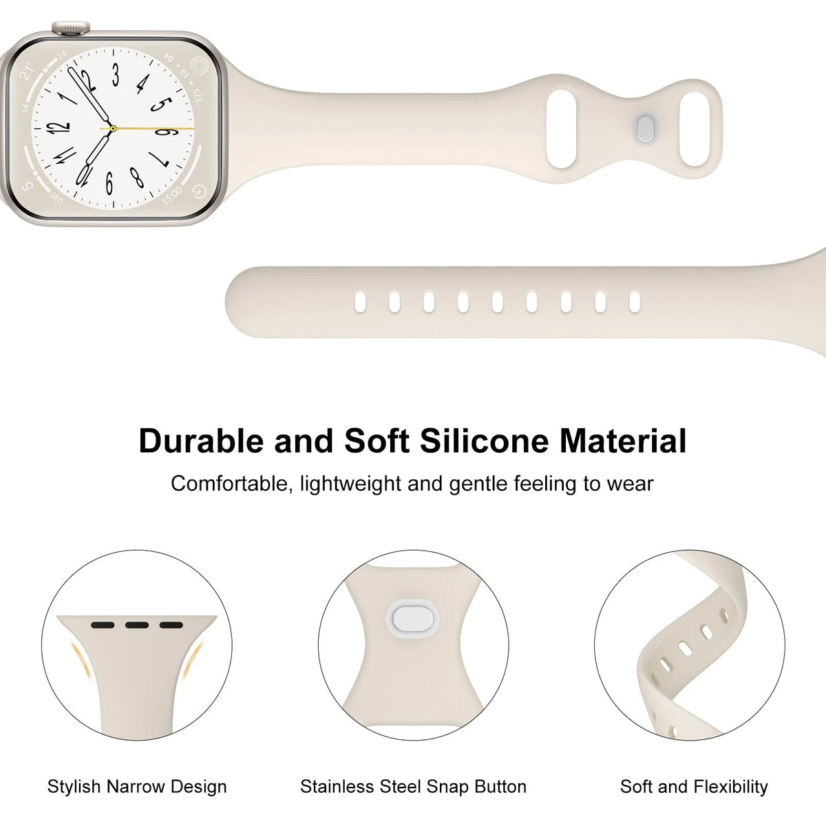 38mm/40mm/41mm/42mm(Series 11/10), Black/Starlight/Sand Pink/Milk Tea/Smoke...