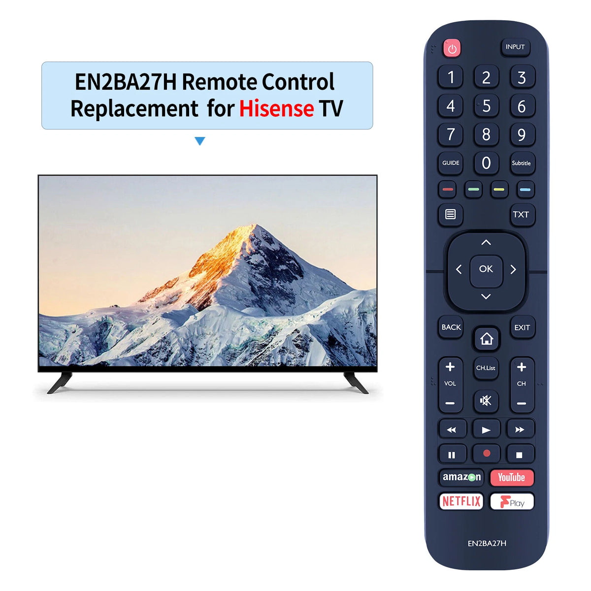 EN2BA27H Replacement Remote Control For Hisense TV H32A5600UK