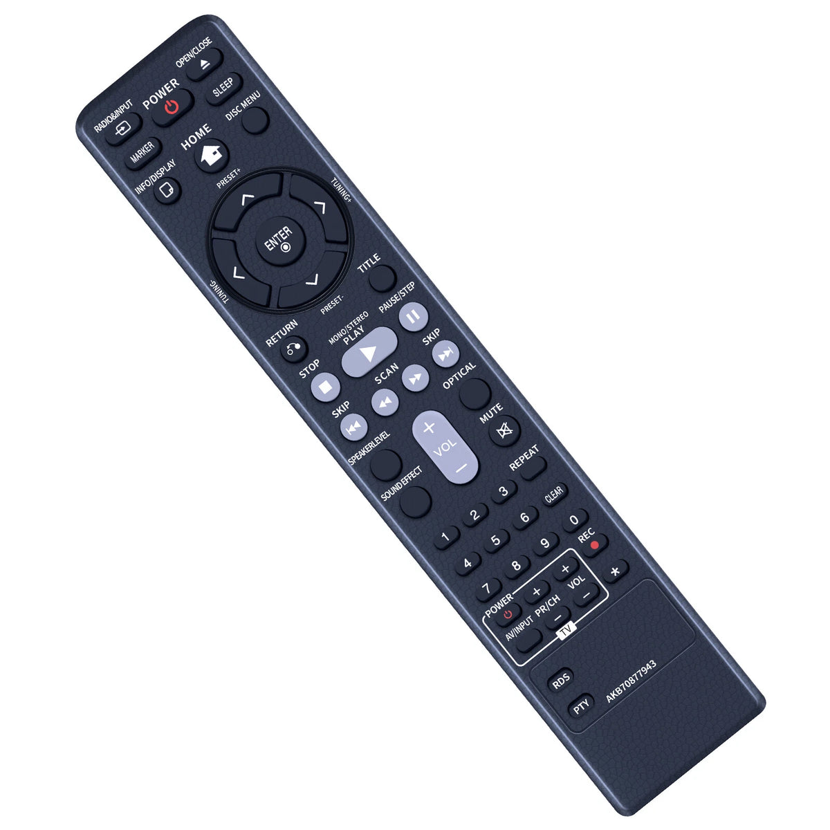 AKB70877943 Replacement Remote Control For LG DVD Micro Hi-Fi System FB166