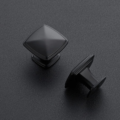 Ravinte 25 Pack Matte Black Kitchen Cabinet Square Knob 1-1/4 inches,
