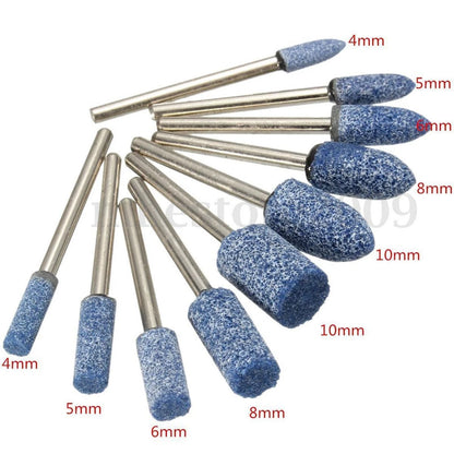 10Pack 1/8" Abrasive Mounted Grinding Stone Rotary Tool Set Wheel Head Dremel n