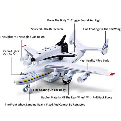 1/400 An-225 Mriya Plane w/Buran Orbiter Model Sound Light Pull Back O
