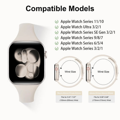 38mm/40mm/41mm/42mm(Series 11/10), Black/Starlight/Sand Pink/Milk Tea/Smoke...