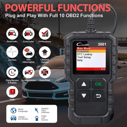 LAUNCH Creader 3001 OBD2 Scanner, Engine Launch x431 V+ Scan tool, CR3001