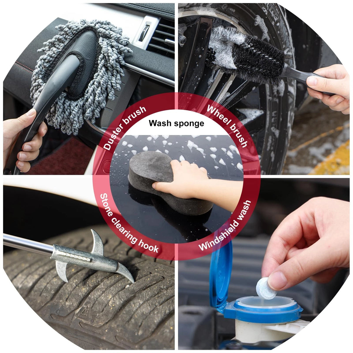 GPUSFAK 41Pcs Car Wash Cleaning Kit with High Power Handheld Vacuum
