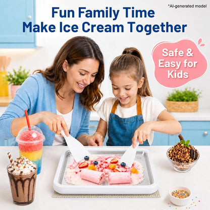 Bestery Rolled Ice Cream Maker, Premium Food Grade 316 10.2×8.3 inches, White