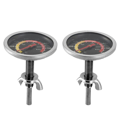 BBQ Smoker Temperature Gauge 2 Pack Thermometer 50F 800F Metal Dial for Grill