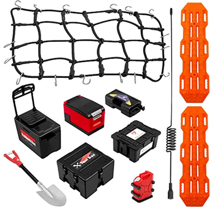 GLOBACT 10PCS RC Crawler Accessories Roof Simulation Decoration Luggage Black