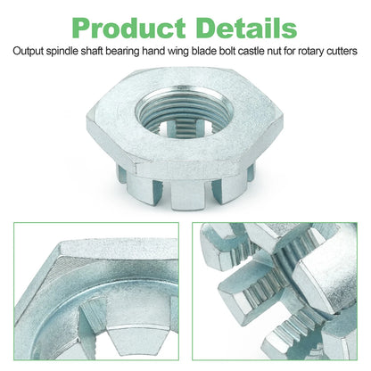 Spindle Castle Nut 70076 For Bush Hog SQ Series Squealer Rotary Cutters