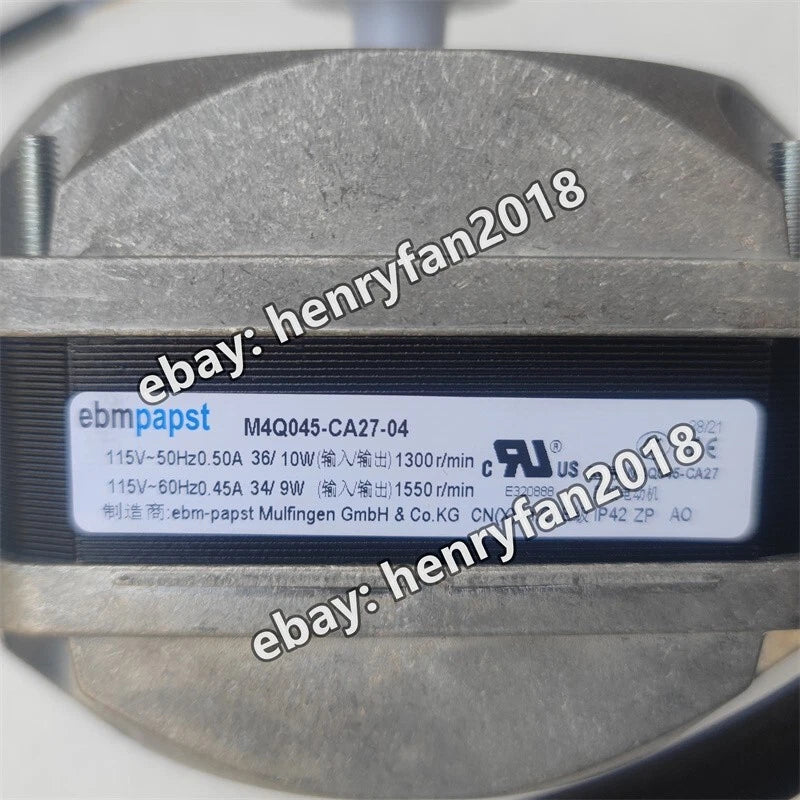 Ebmpapst Motor M4Q045-CA27-04 AC115V 9W 50/60Hz Freezer / Condenser Fan Motor