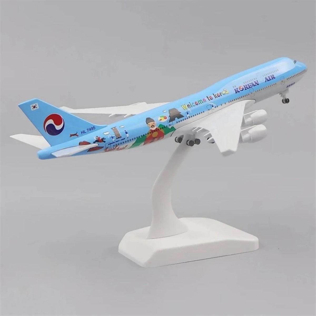 1:350 Diecast Alloy Korean Air Aircraft B747 Airplane Simulation Model Display