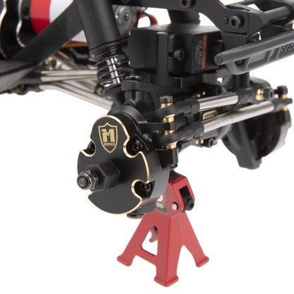 MEUS RACING 63.3g Ascent 18 Brass Steering Knuckles + Front Portal Cover 1/18