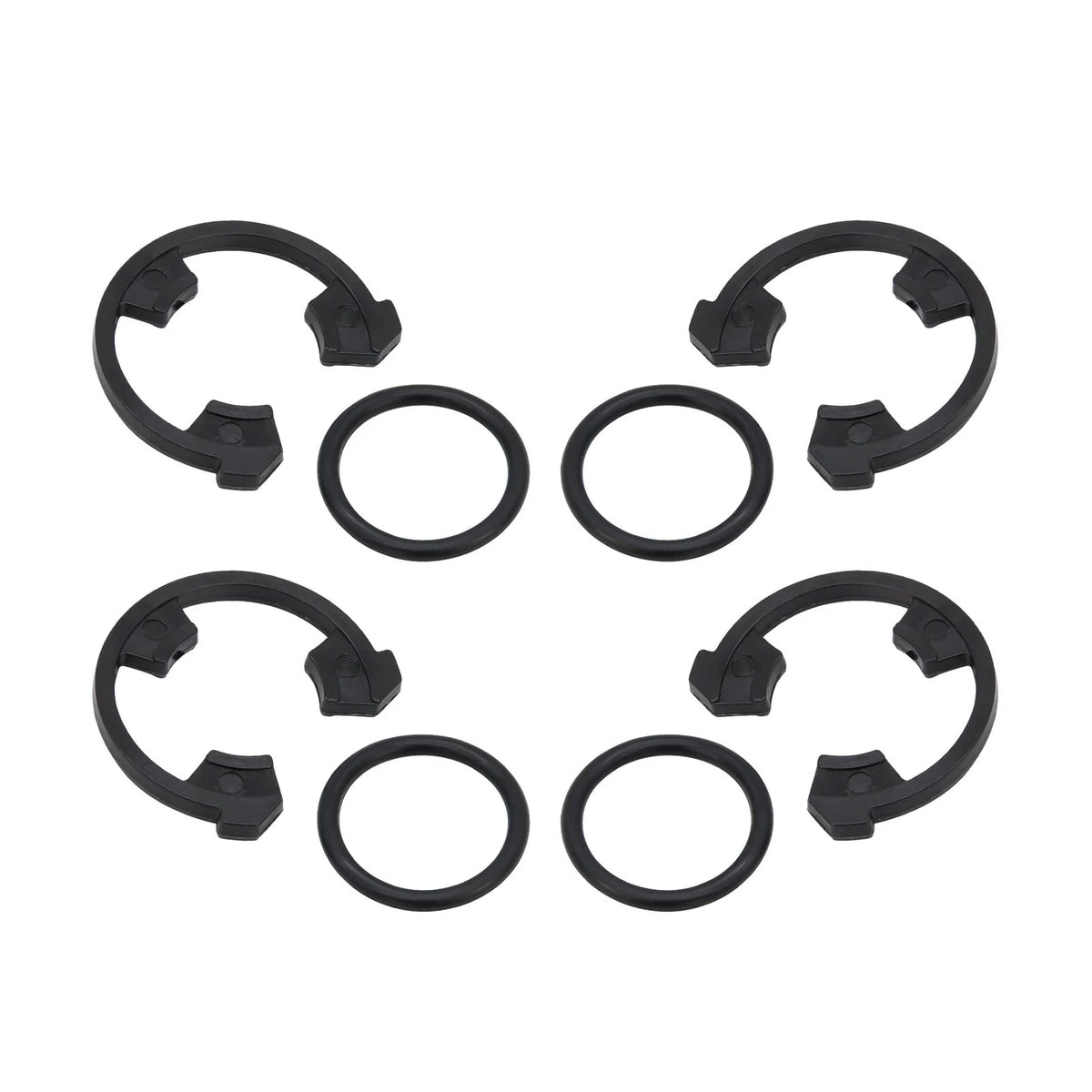 RURBRIN (4+4PCS) 3/4" Water Softener Clip and O-Ring Kit Compatible Black
