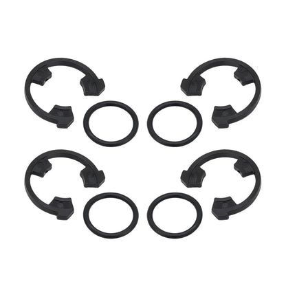 RURBRIN (4+4PCS) 3/4" Water Softener Clip and O-Ring Kit Compatible Black