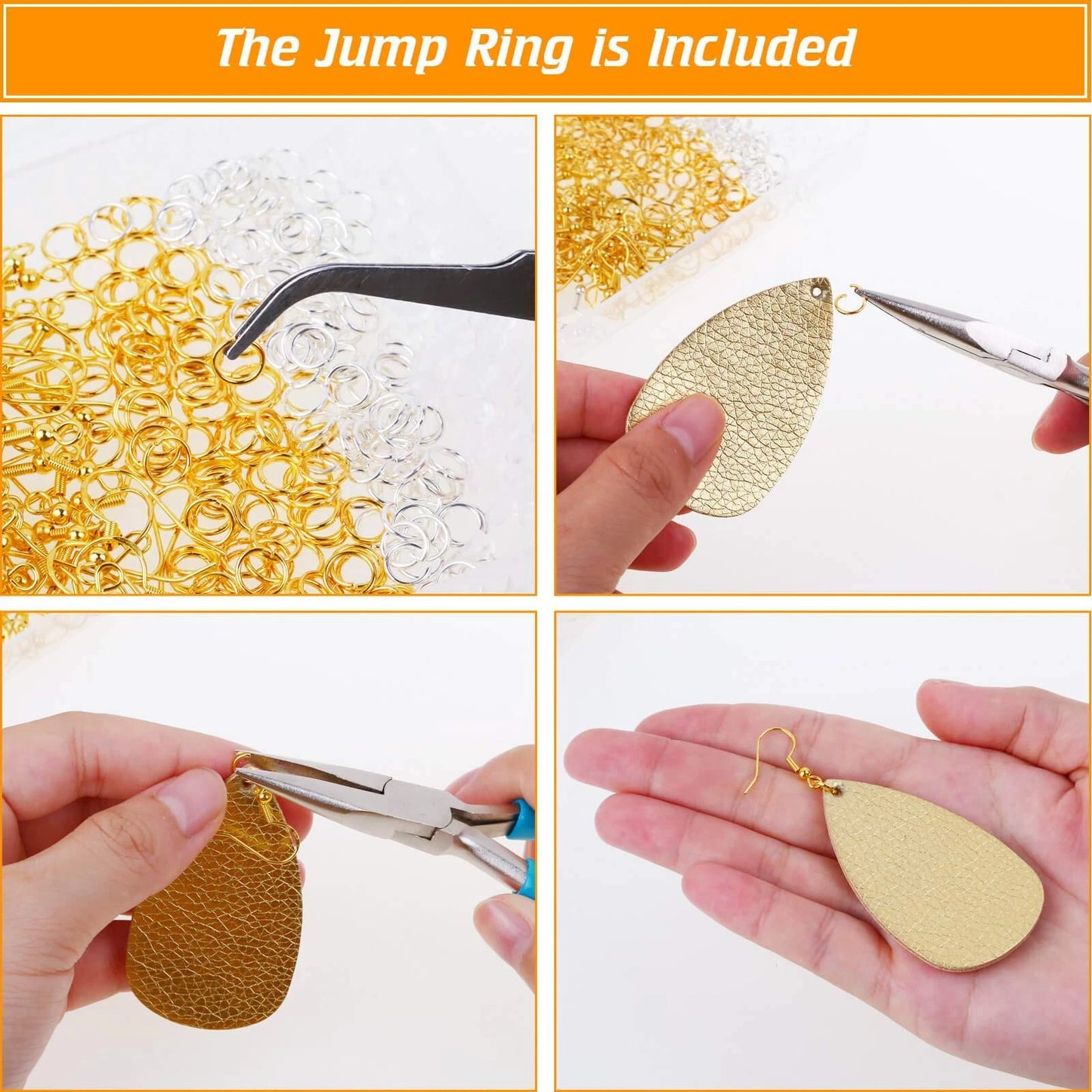 Thrilez Hypoallergenic Earring Hooks, 600Pcs Making Silver and Gold