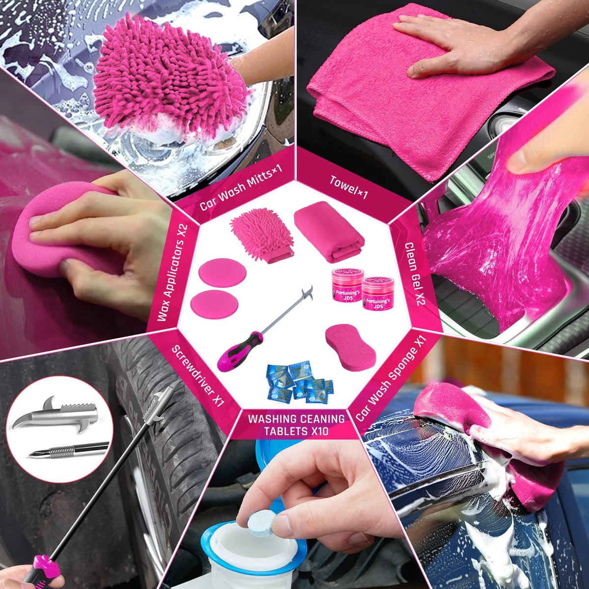 38PCS Car Detailing Kit Interior Cleaner with High Power 38PCS,