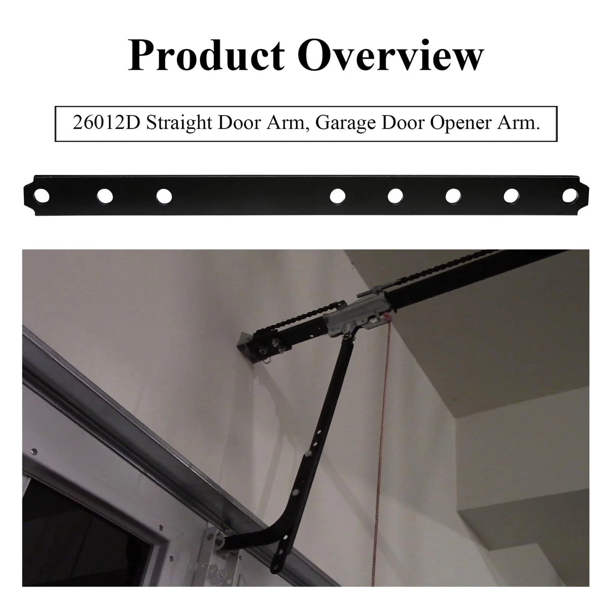 Garage Door Openers 26012D Straight Arm, Replacement for Genie Black