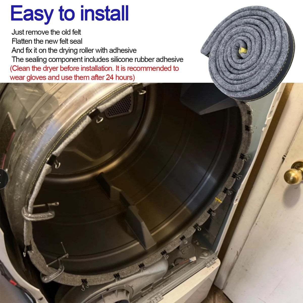 280140 Dryer Drum Felt Seal Gasket Compatible With Whirlpool Maytag Kenmore...