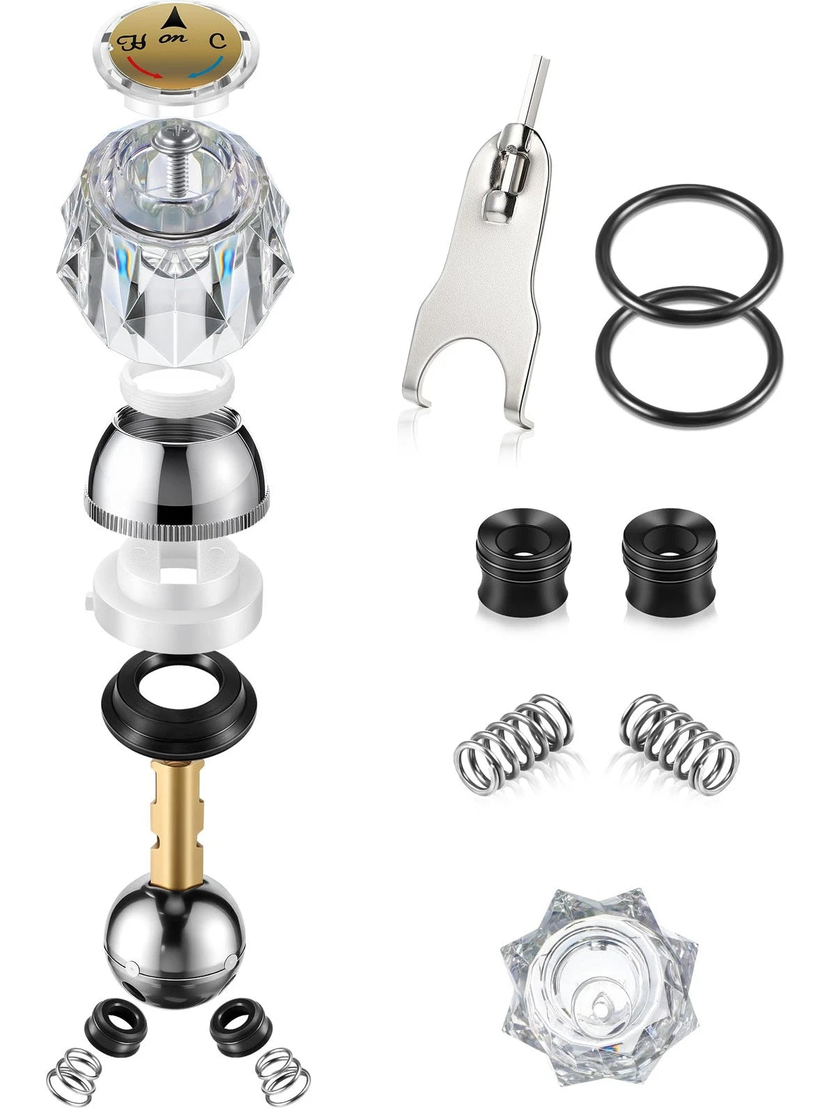 Avenuebool Acrylic Single Handle Trim Set, Complete Faucet Repair Kit Clear