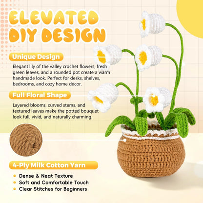 LUDOTEK Crochet Kit for Beginners,Bell Orchid Bell