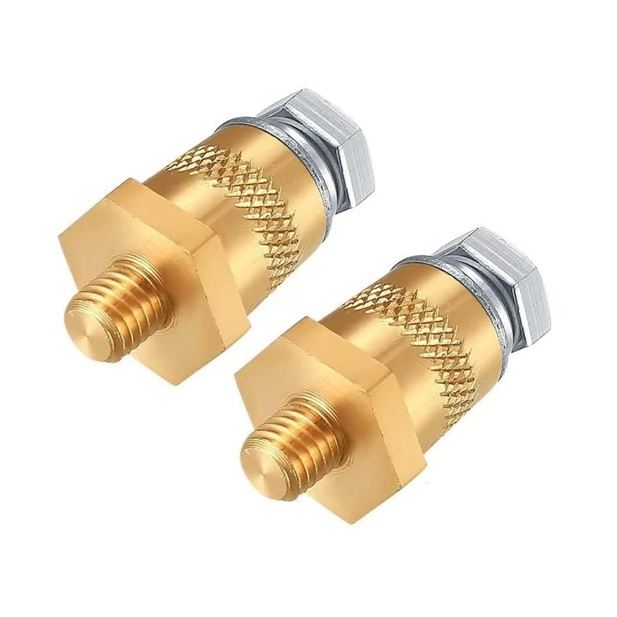 Positive Negative Battery Terminal Extenders Kit 2PCS Brass Connectors Car Auto