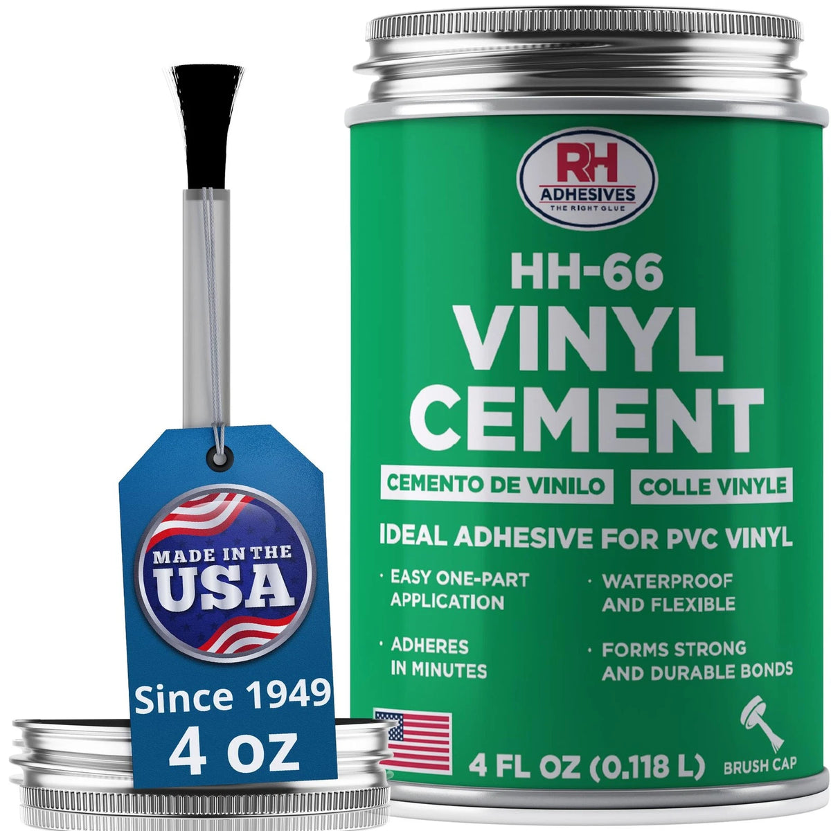 HH-66 Vinyl Cement 4 oz - Adhesive, Glue, Industrial 4 oz, Clear