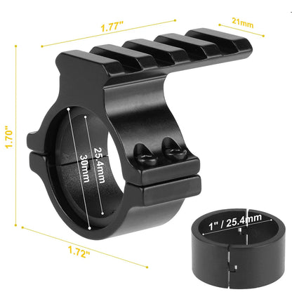 FENTUK 1"/25.4mm & 30mm Rifle Scope Ring Adaptor with Rail - Tactical Black