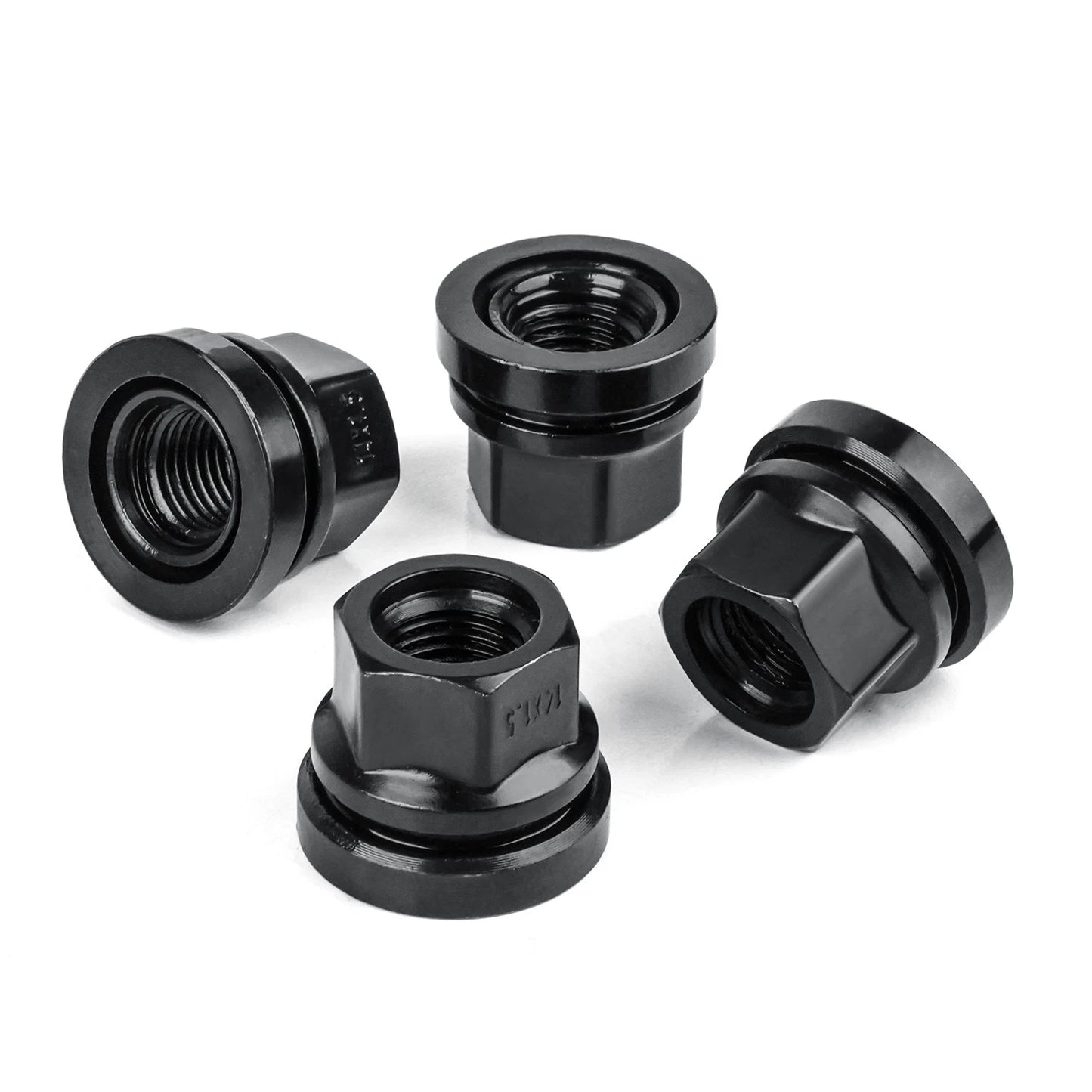 32PCS Black Wheel Lug Nuts 14x1.5 Flat Washer Fit Ford F250 F350 2003-2023