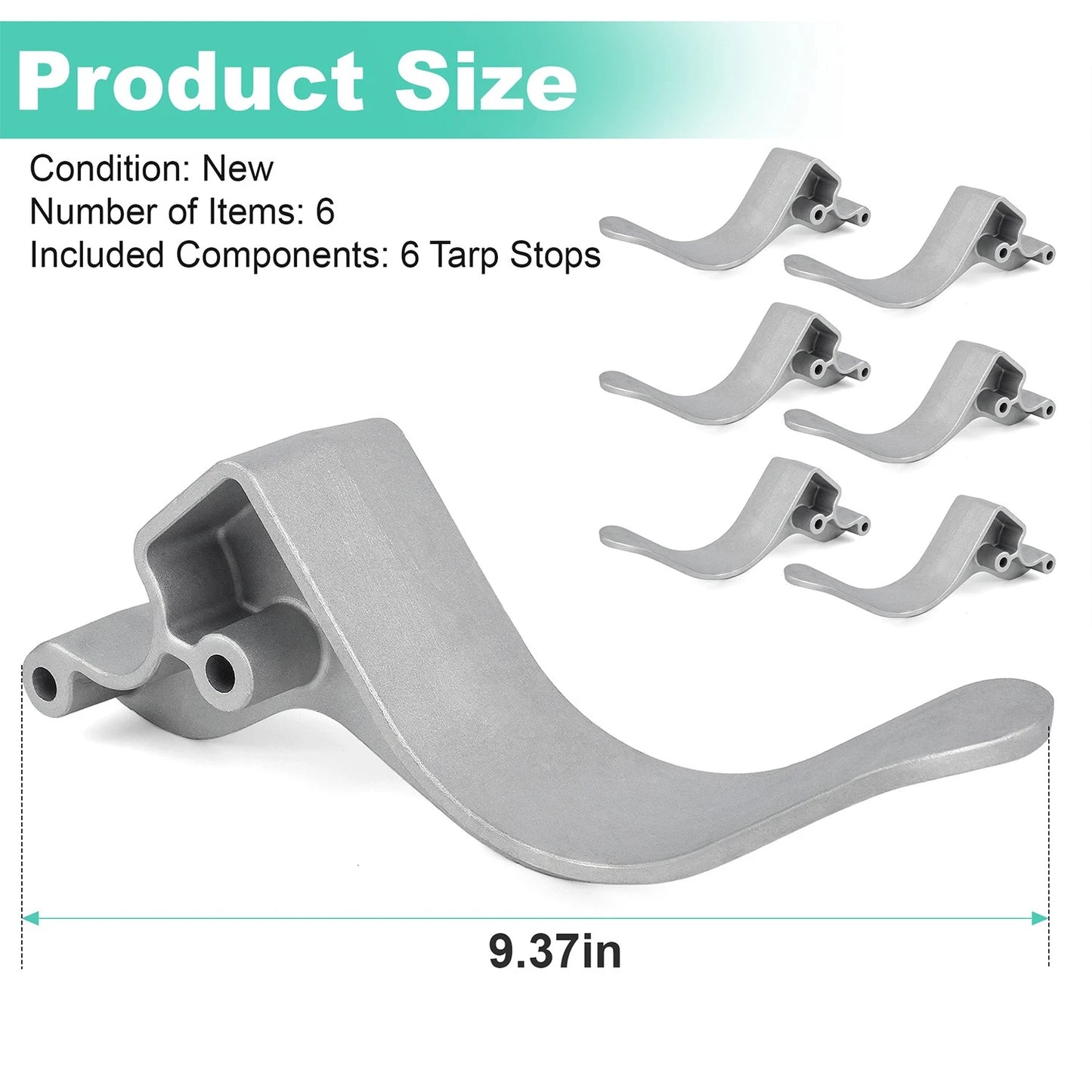 Cast Aluminum Tarp Stop Kit 1705454 with Clevis Pins - 6 Tarp Stops
